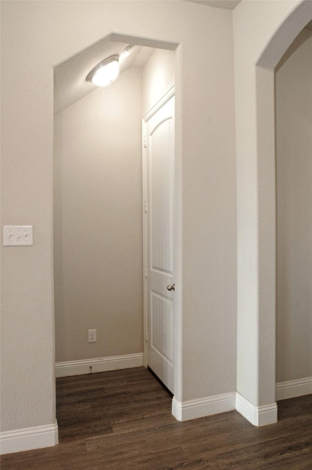 hall featuring dark hardwood / wood-style floors