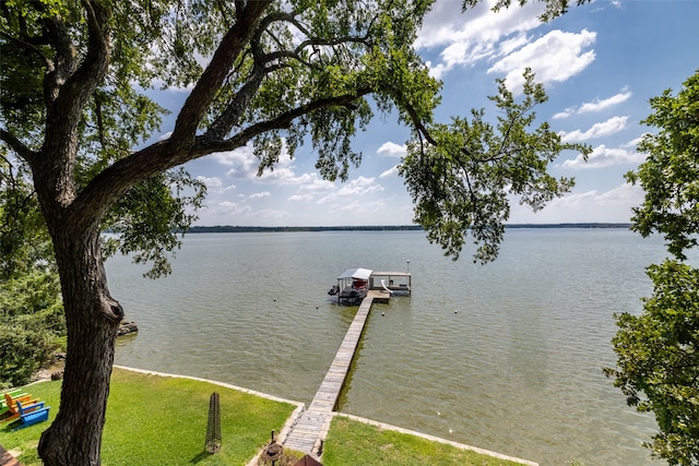 water view with a dock