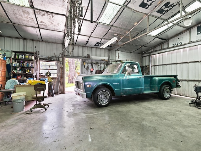 view of garage