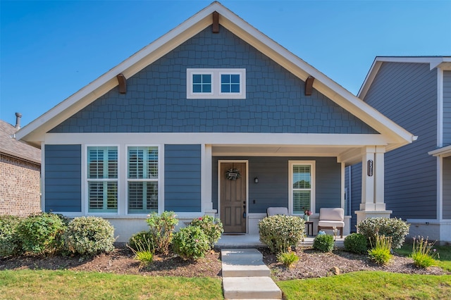 view of front of property with covered porch