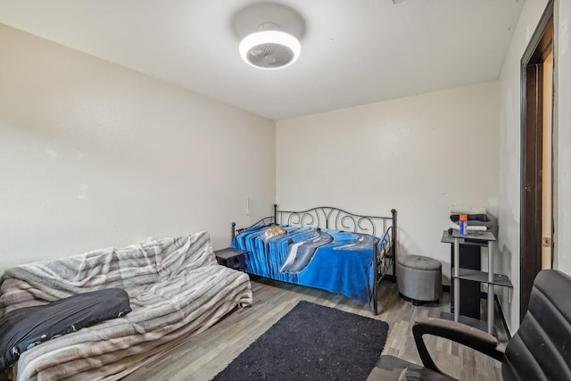 bedroom with light hardwood / wood-style flooring