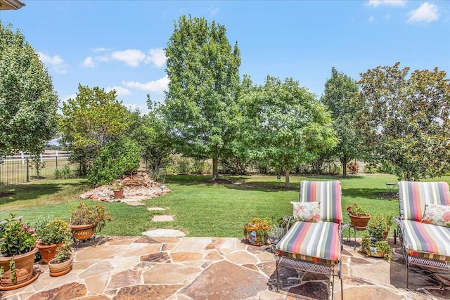 view of yard with a patio area