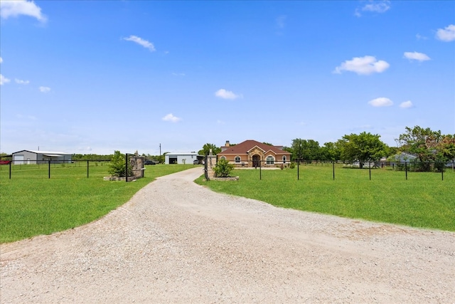 view of street with a rural view