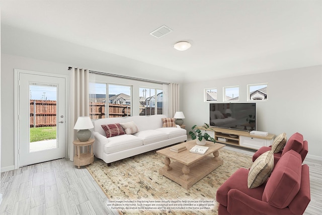 living room featuring hardwood / wood-style flooring