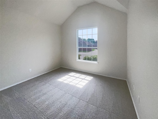 additional living space featuring carpet and lofted ceiling