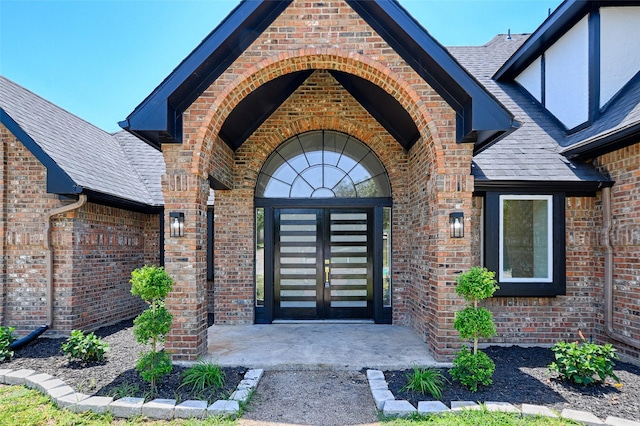 doorway to property with french doors