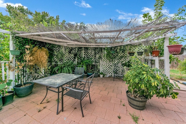 view of patio with a pergola