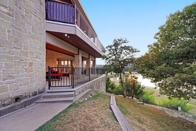 exterior space with a balcony