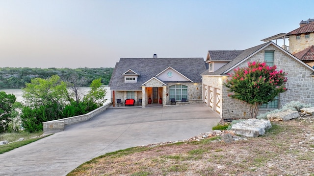 view of front of home with a garage