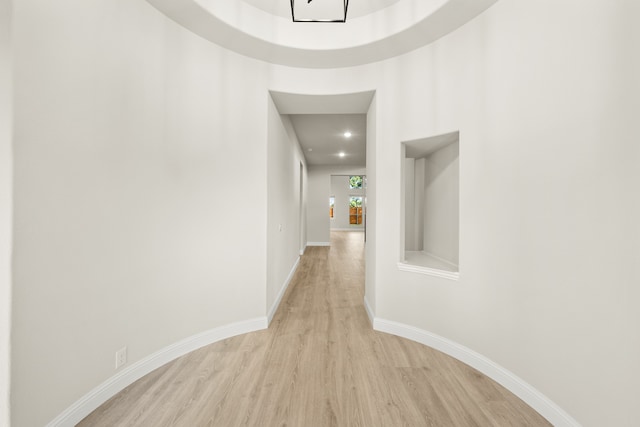 hall featuring light hardwood / wood-style flooring