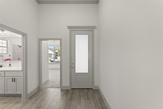 entryway featuring light wood-type flooring