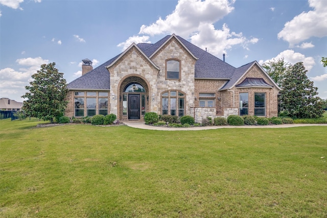 view of front facade featuring a front yard