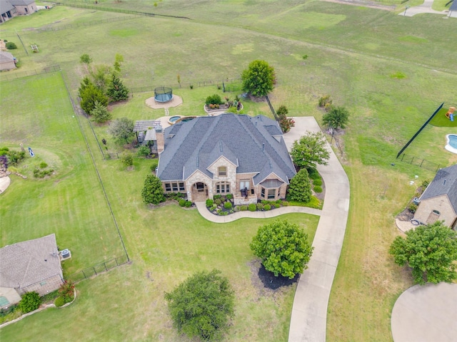 bird's eye view featuring a rural view