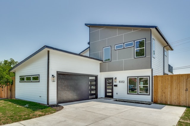 exterior space featuring a garage