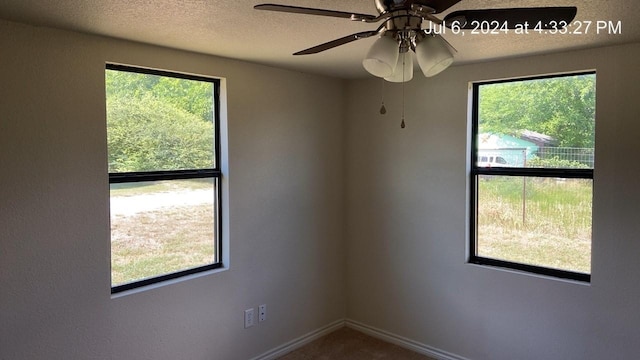 carpeted empty room featuring plenty of natural light