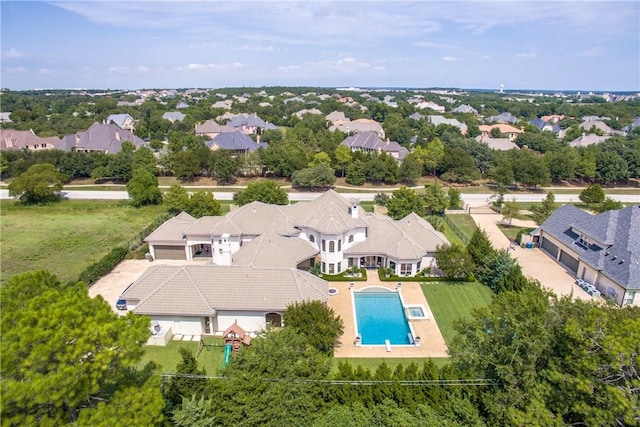 drone / aerial view with a residential view