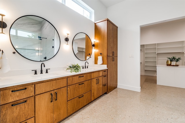 bathroom with double vanity