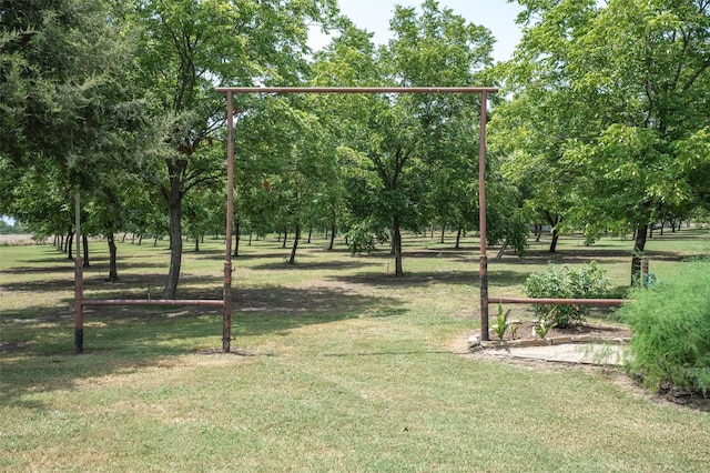 view of property's community with a yard