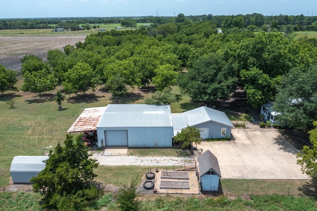 drone / aerial view with a rural view