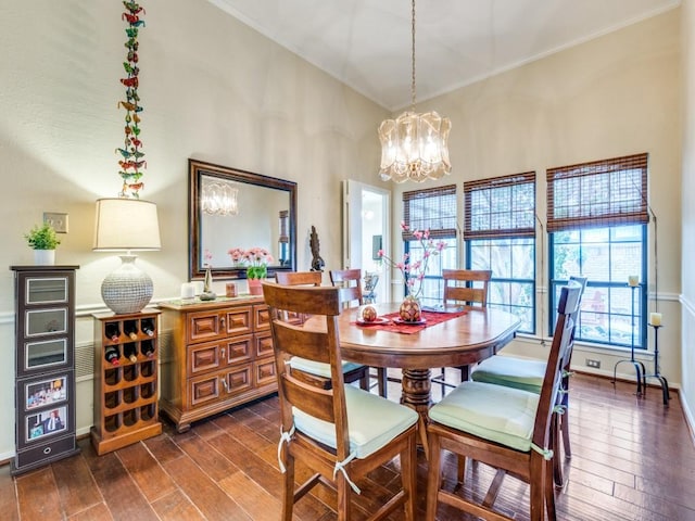 dining space with a chandelier