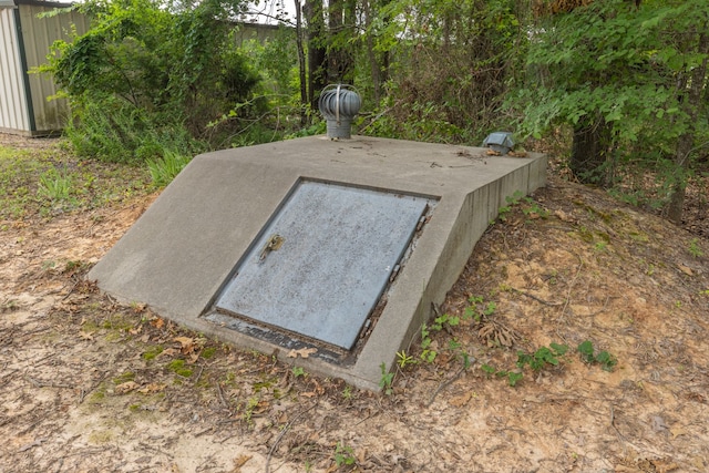 view of entry to storm shelter