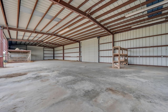 garage featuring metal wall