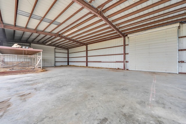 garage featuring metal wall