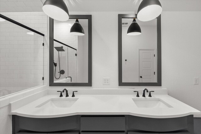 bathroom featuring double sink vanity