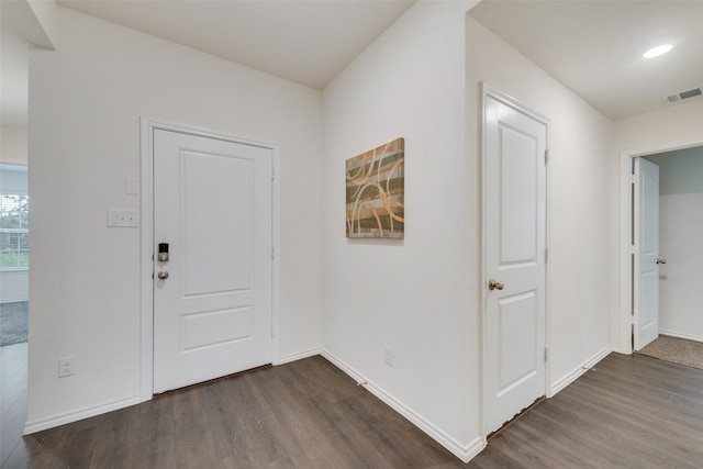 entrance foyer with hardwood / wood-style flooring