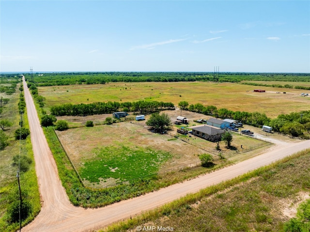 drone / aerial view with a rural view