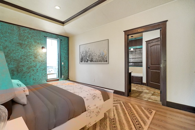 bedroom with light wood-type flooring