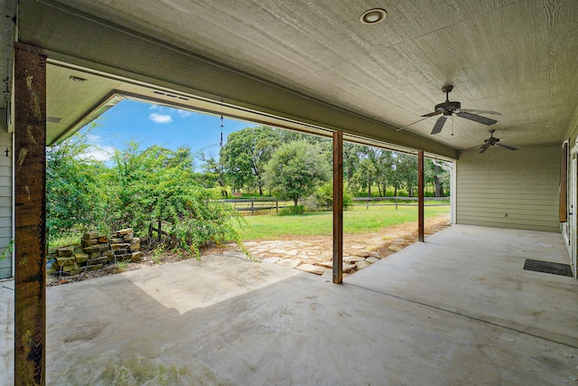 view of patio / terrace with ceiling fan