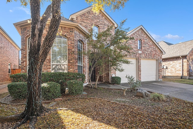 view of front property with a garage