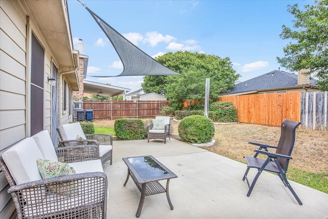 view of patio / terrace with an outdoor hangout area