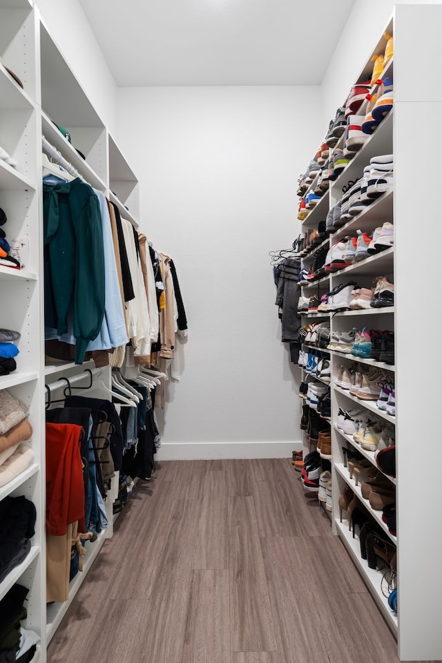 spacious closet with wood-type flooring