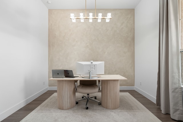 office featuring wood-type flooring