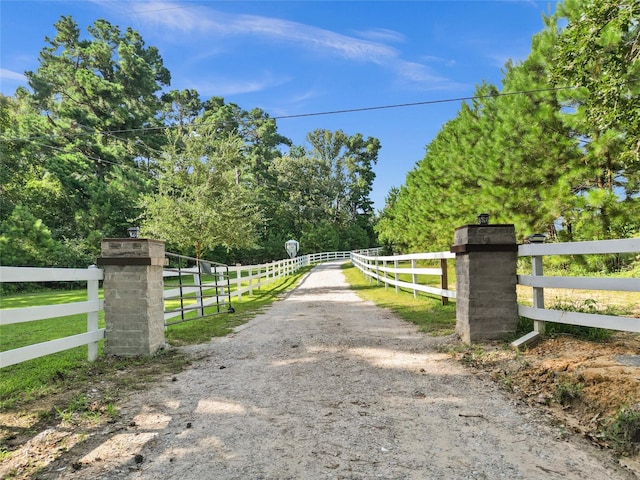 exterior space with a rural view