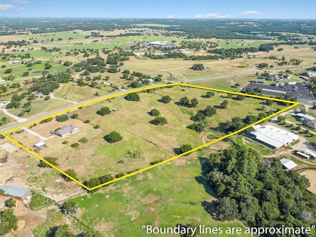 aerial view with a rural view