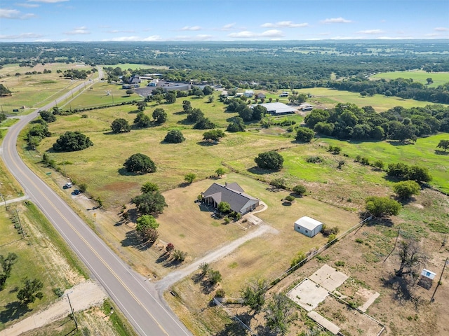 drone / aerial view featuring a rural view