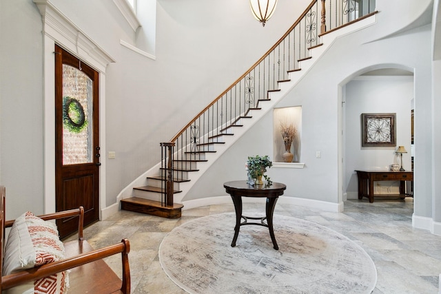 entrance foyer with a high ceiling