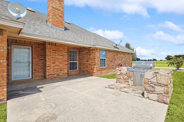 view of patio with grilling area