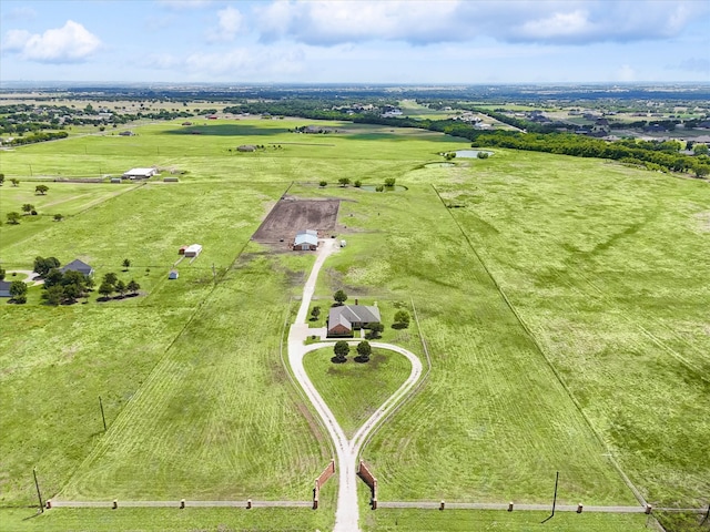 aerial view with a rural view