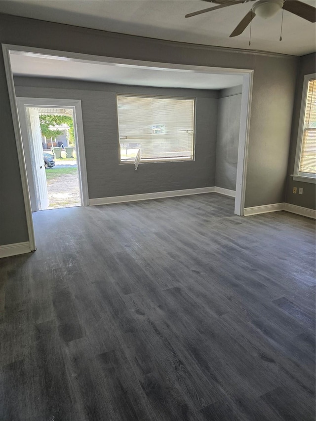 spare room featuring ceiling fan