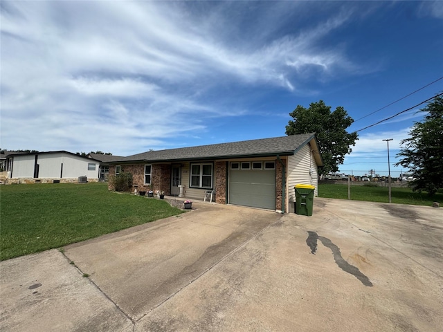 4506 Azalea Dr, Granbury, TX 76049 - ranch-style house with a garage, brick siding, concrete driveway, and a front yard