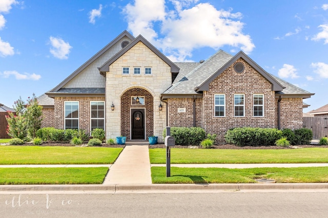 view of front of property featuring a front yard