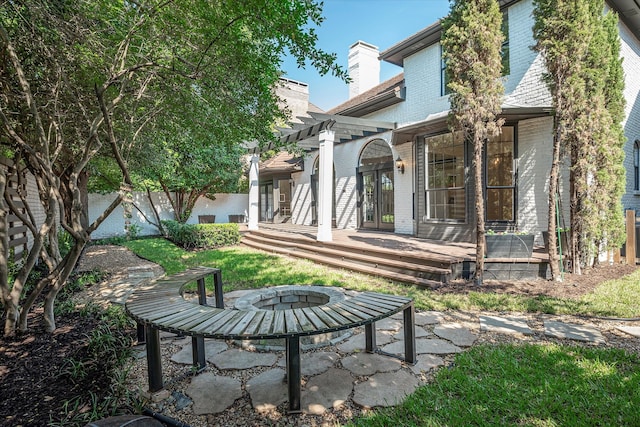 exterior space with a yard and a patio area