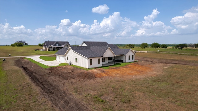 aerial view featuring a rural view