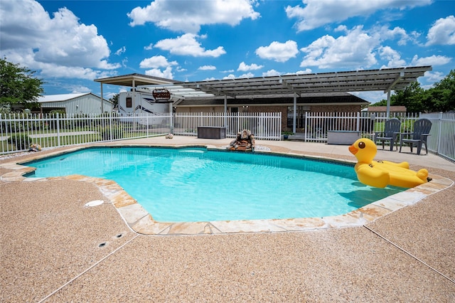 view of swimming pool featuring a patio