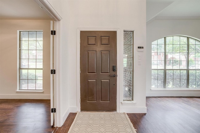 entryway featuring dark hardwood / wood-style floors