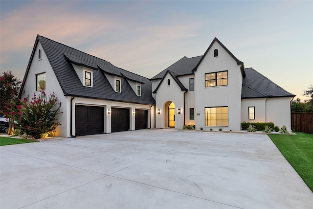 view of front of home with a garage